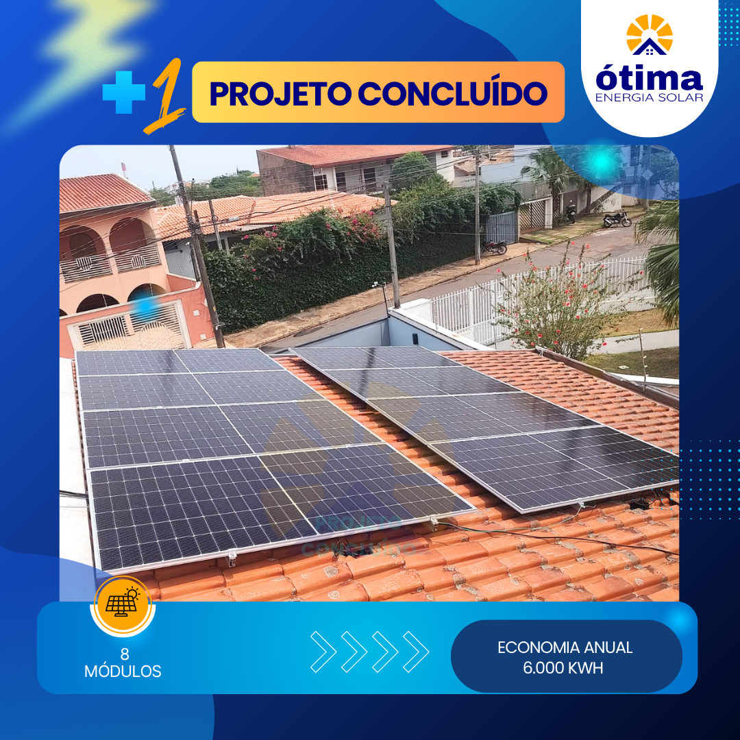 Sistema de energia solar fotovoltaica instalado por empresa local em Curitiba