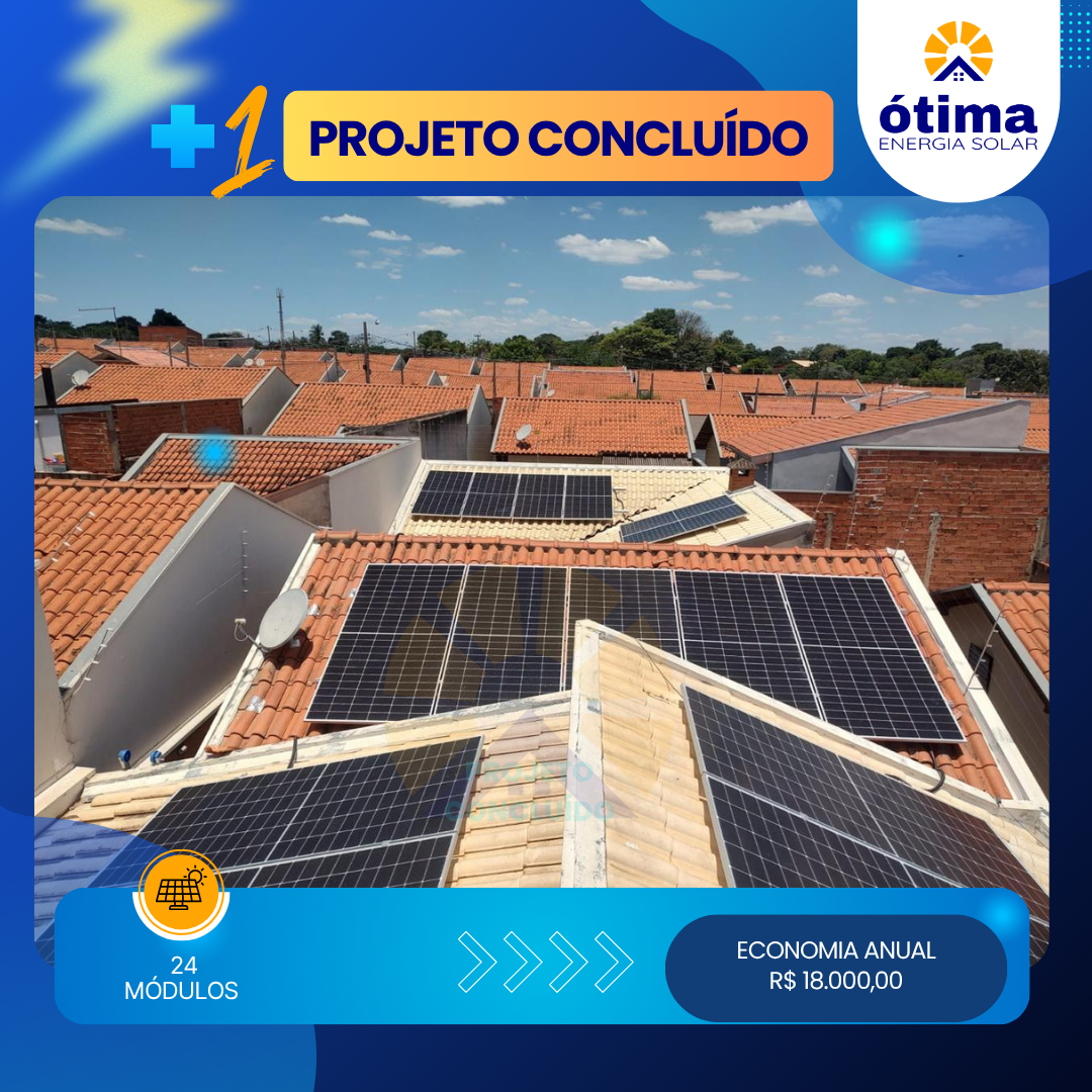 Sistema de energia solar fotovoltaica instalado por empresa local em Curitiba