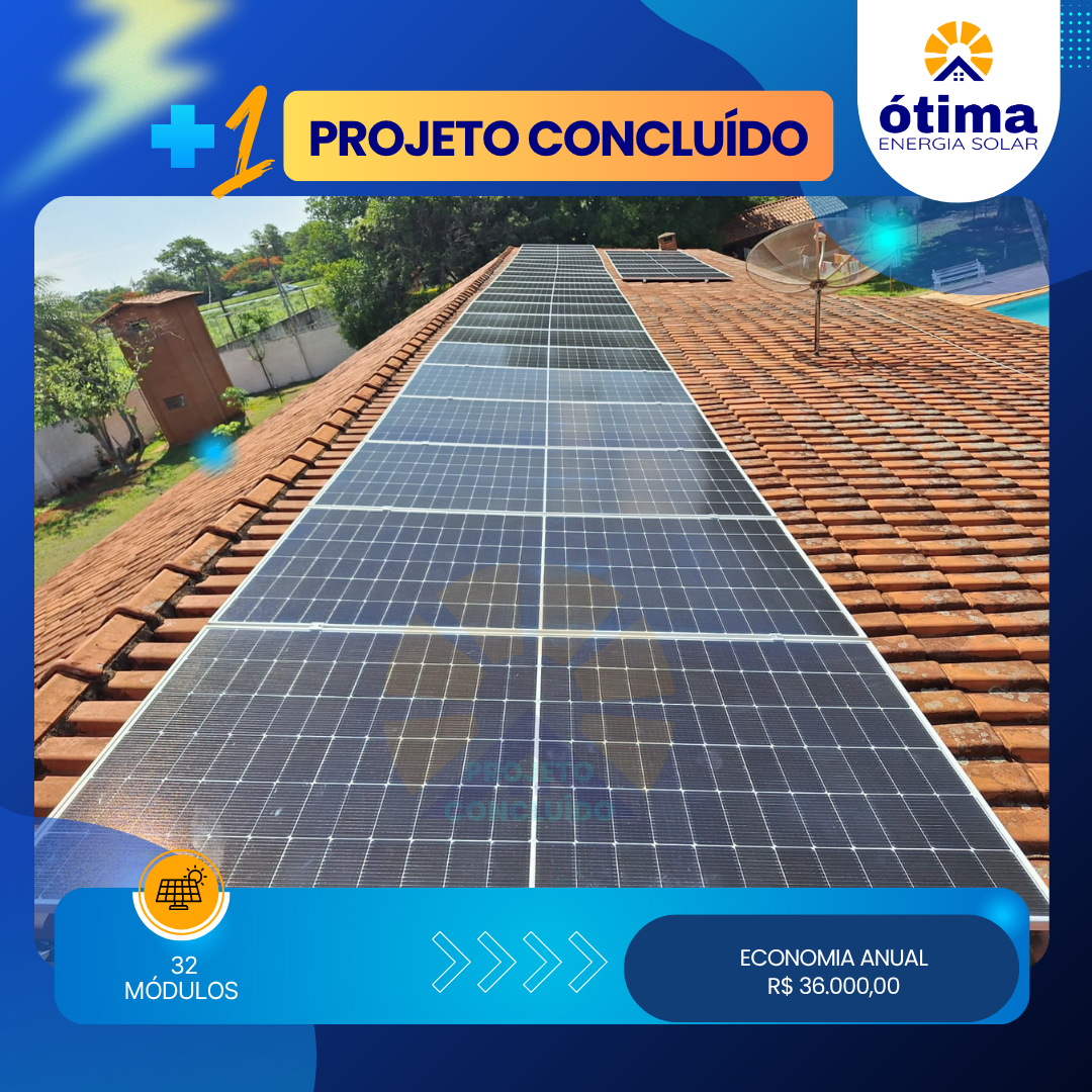 Sistema de energia solar fotovoltaica instalado por empresa local em Curitiba