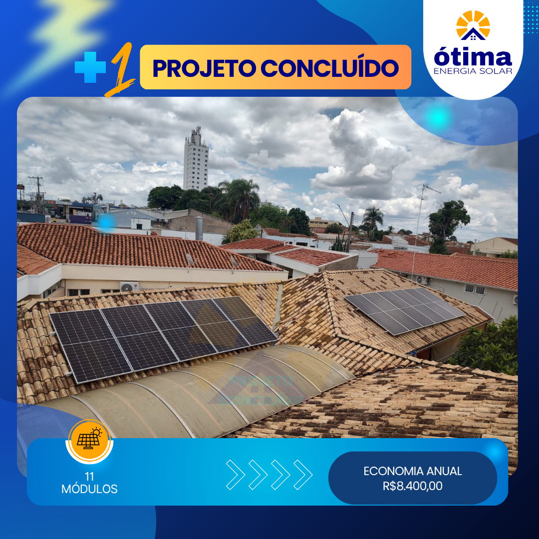 Sistema de energia solar fotovoltaica instalado por empresa local em Curitiba
