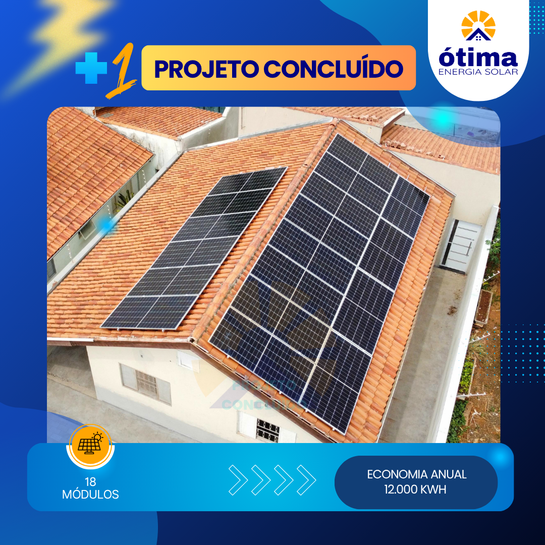 Sistema de energia solar fotovoltaica instalado por empresa local em Curitiba